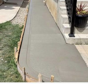 fresh concrete side walk